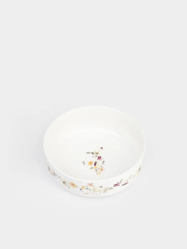 Салатник, 16х6 см, 700 мл, фарфор N, белый, Желтые цветы, Floweri, image-1