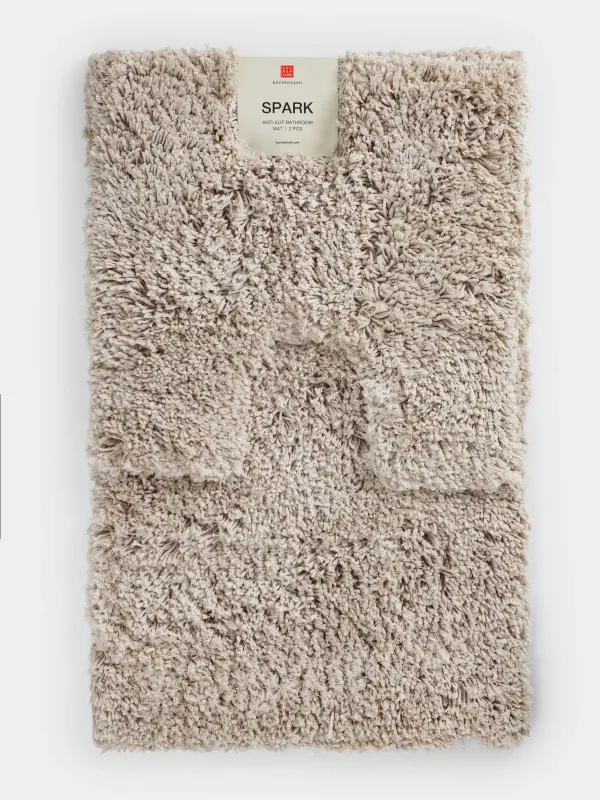 Коврик для ванной комнаты, 50x80/50x50 см, 2 шт, противоскользящий, полиэстер, песочный, Spark, image-5