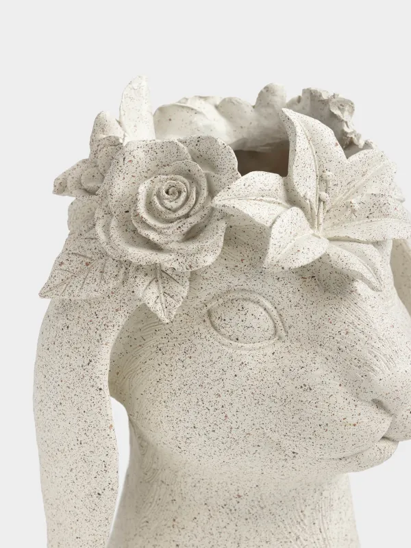 Ваза декоративная, 22 см, Кролик в цветах, Flora Easter, image-3