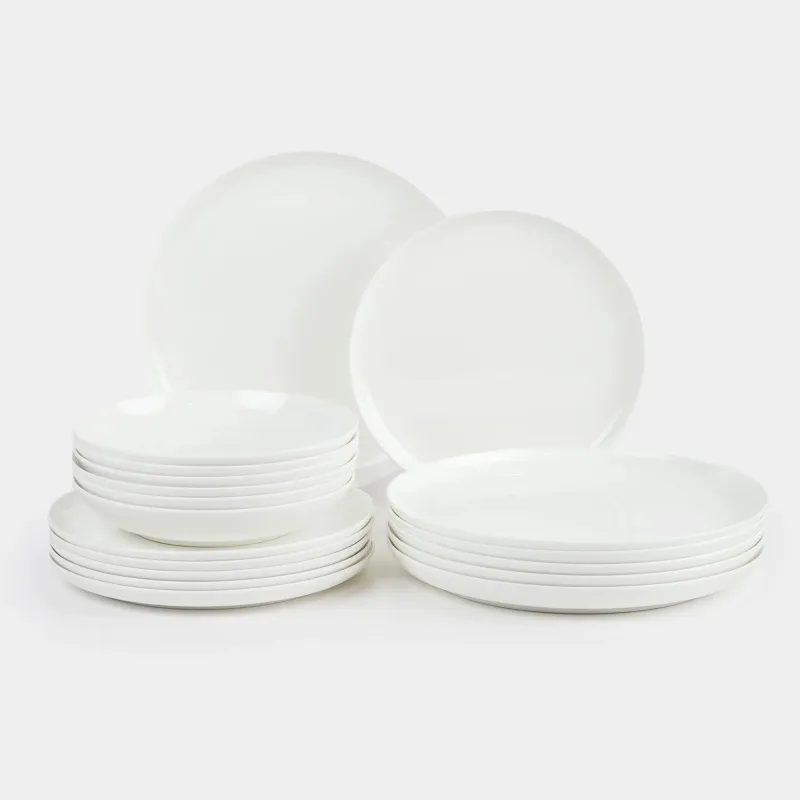 Сервиз обеденный, 6 перс, 18 пр, фарфор F, белый, Welmi