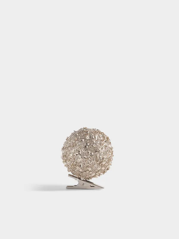 Украшение декоративное, 6 см, на клипсе, Шар в пайетках, Ball sparkle, image-0
