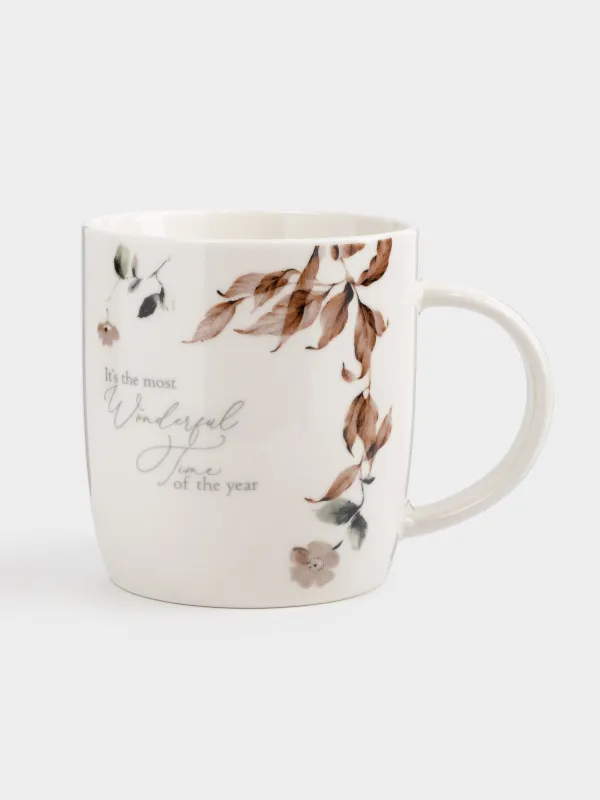 Кружка, 360 мл, фарфор N, Осенние цветы, Refined floral, image-0