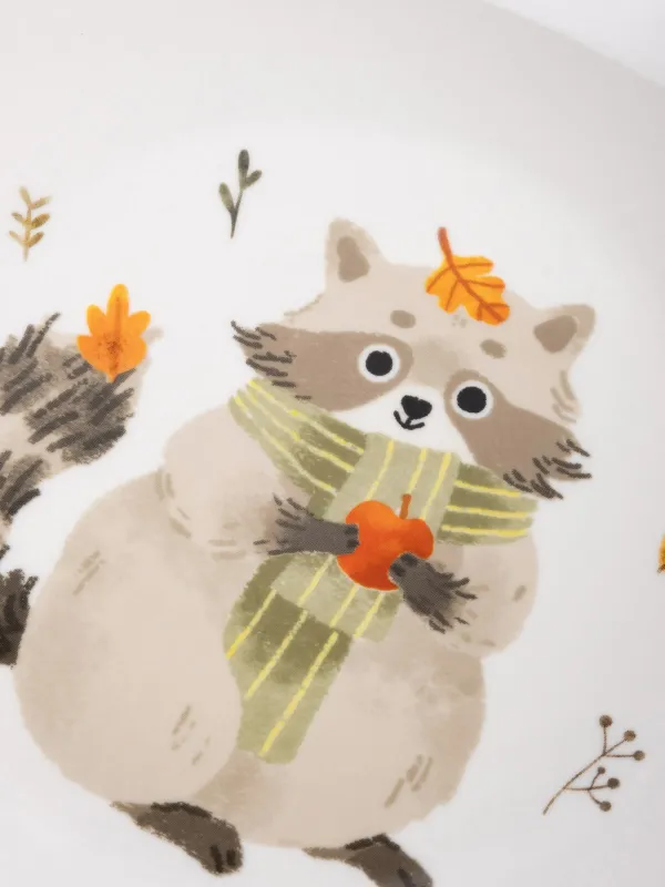 Набор посуды, детский, 1 перс, 3 пр, фарфор N, белый, Животные и листья, Forest animals, image-4