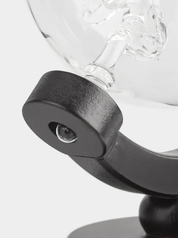 Графин, 650 мл, на подставке, стекло Б/дерево, Глобус со львом, Bar, image-4