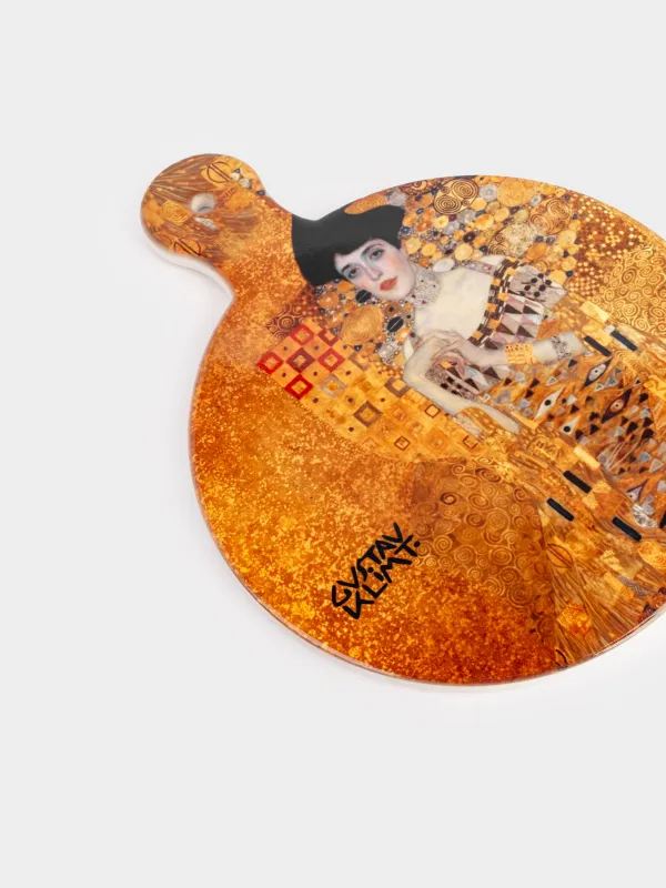 Подставка под горячее, 23x18 см, с ручкой, керамика/пробка, Золотая Адель, Климт, Art Adele, image-2