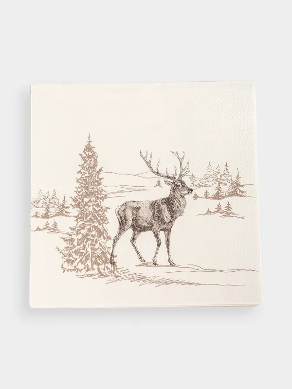 Салфетки бумажные, 33х33 см, Silver forest, image-0