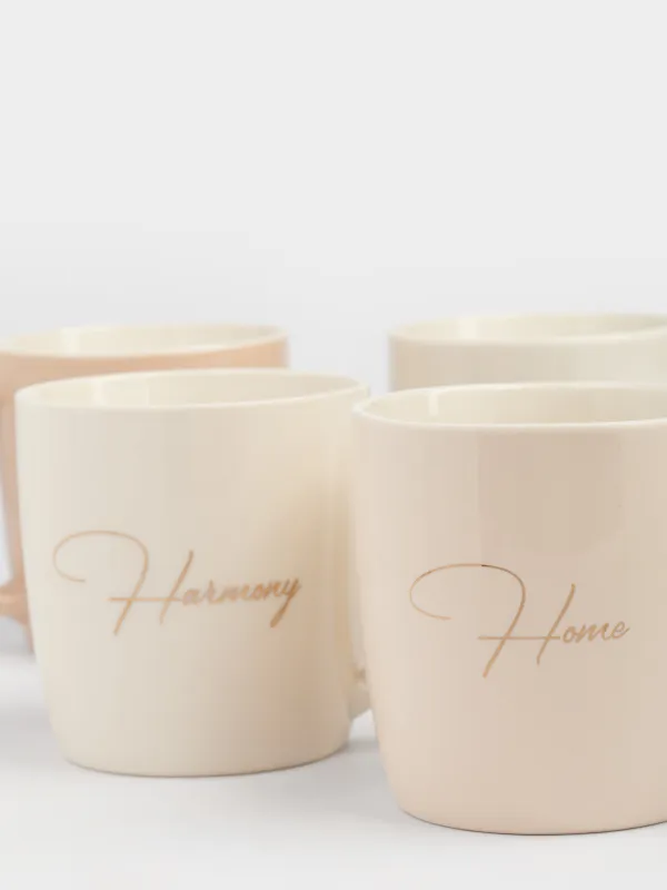 Кружка, 330 мл, 4 шт, фарфор N, Микс, Scroll, image-4