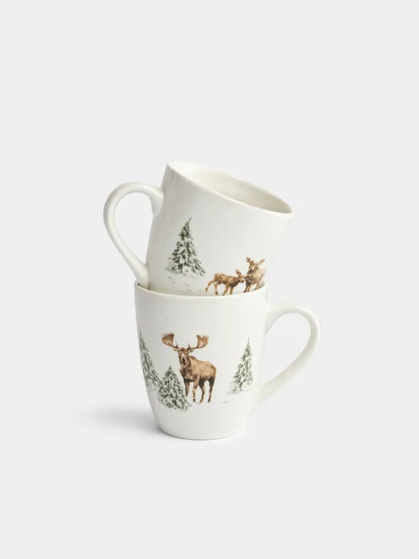 Кружка, 360 мл, 2 шт, Лоси, Moose story, image-0