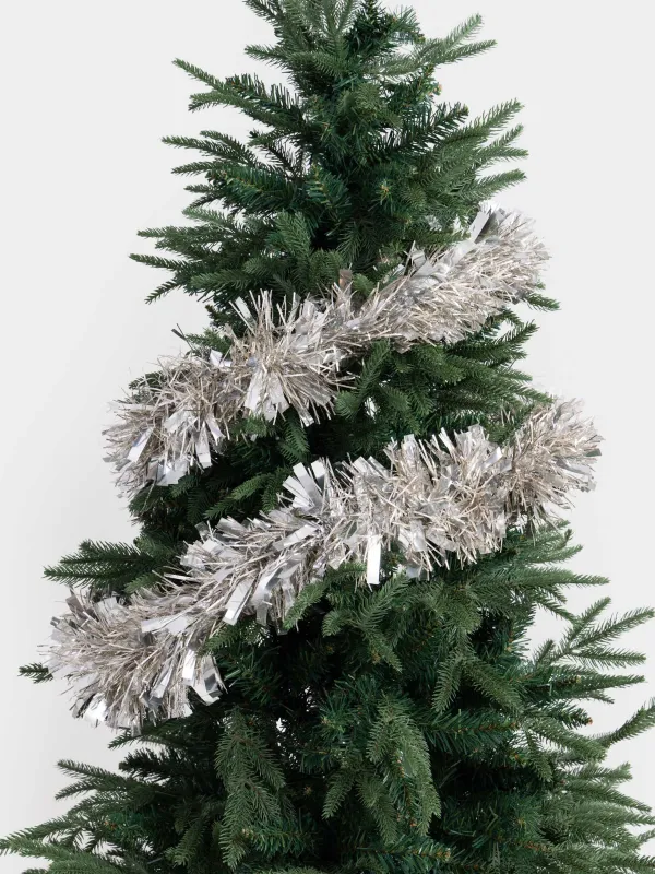 Гирлянда декоративная, 2 м, мишура, серебристая, L, Tinsel christmas, image-0