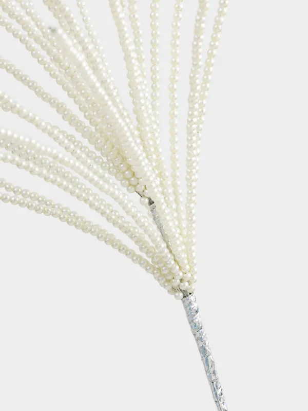 Ветка декоративная, 51 см, бисер/металл, серебристая, Ива из бусин, Balls decor, image-2