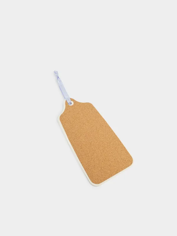 Подставка под горячее, 14x28 см, керамика/пробка, белая, Кролик в венке, Flora Easter, image-2