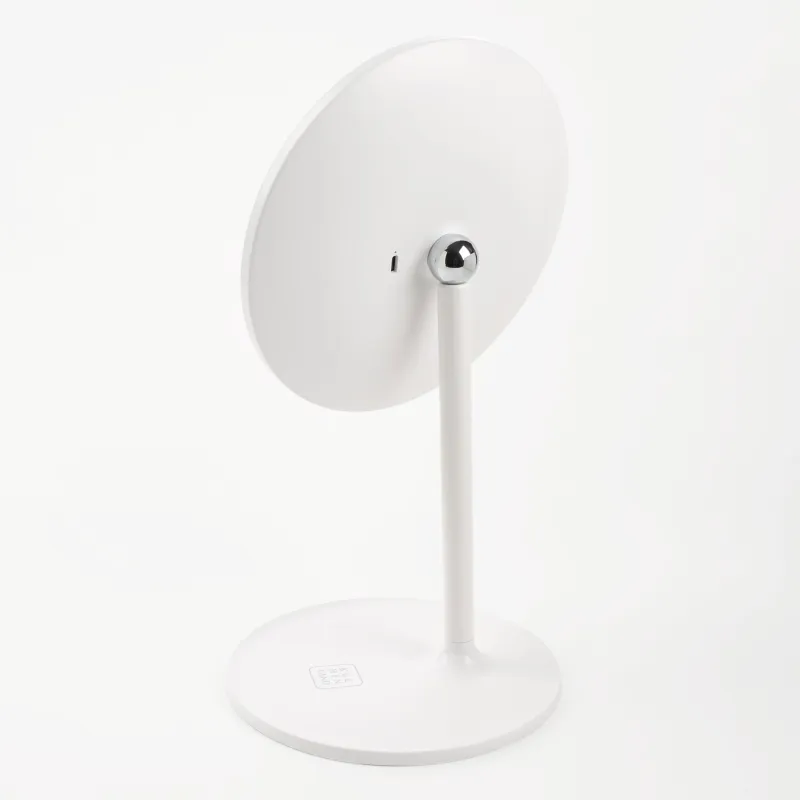 Зеркало настольное, 33х19/17 см, с подсветкой, на подставке, пластик, круглое, белое, Vesta, image-2