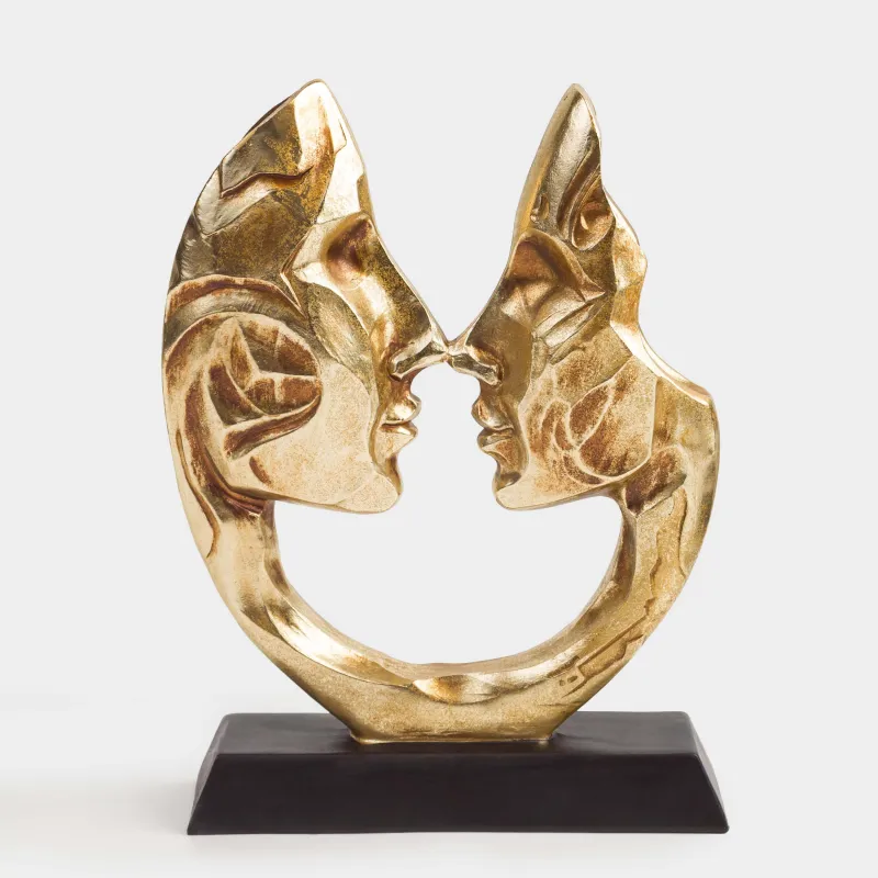 Статуэтка, 31 см, полирезин, золотистая, Поцелуй, Baise, image-0