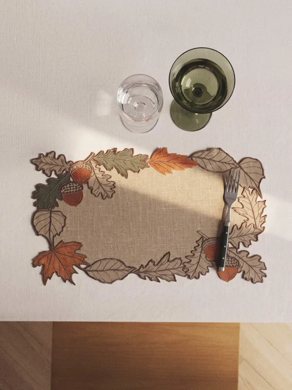 Салфетка под приборы, 28х43 см, Листья и желуди, Autumn leaf, image-2