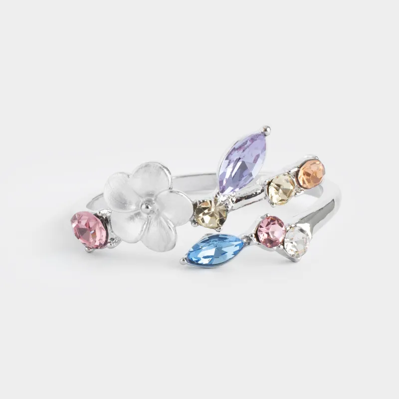 Кольцо для салфеток, 4 см, металл, серебристое, Цветок и листья, Breath spring, image-2