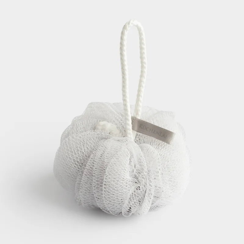 Мочалка для мытья тела, 13 см, полиэтилен, серо-голубая, Бант, Unique spa