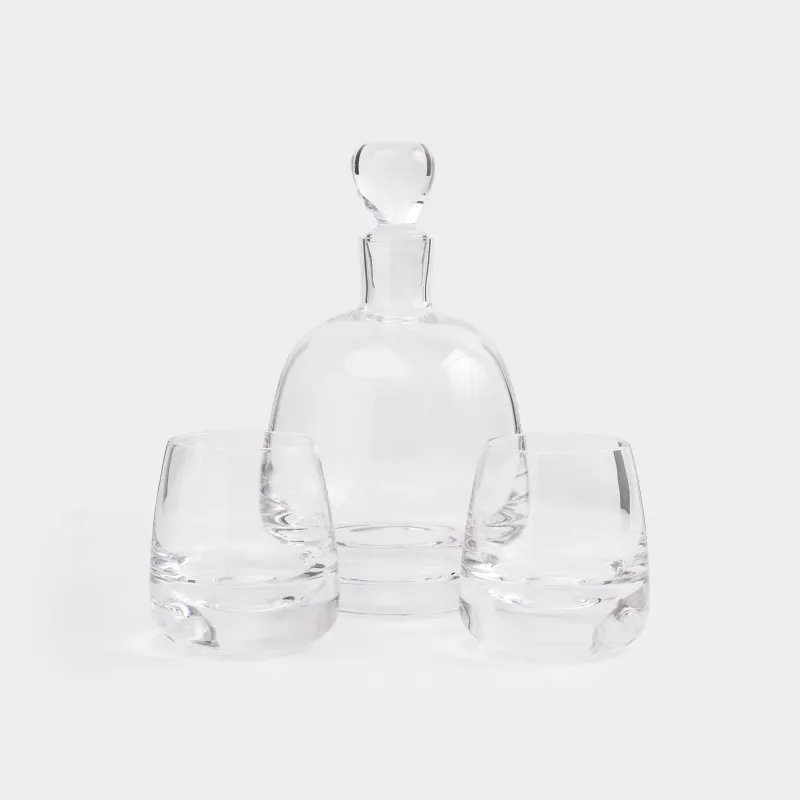 Набор для виски, 2 перс, 3 пр, графин/стаканы, стекло, Clear, image-0