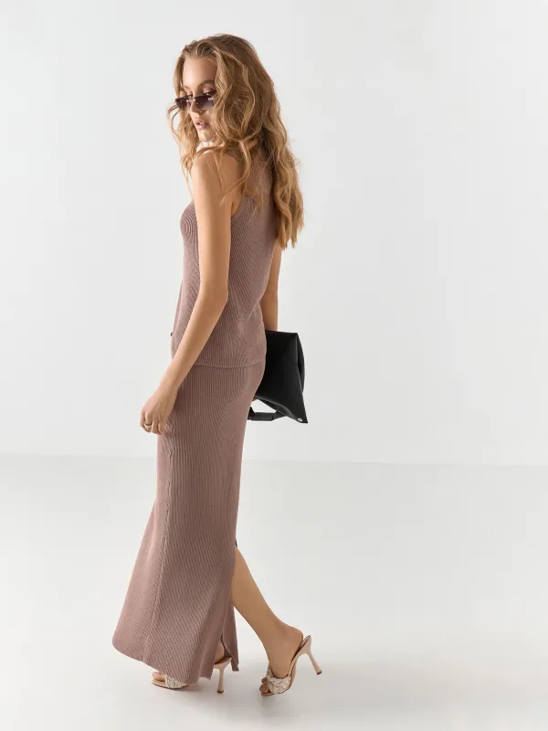 Юбка женская, макси, песочная, Catherine, image-7