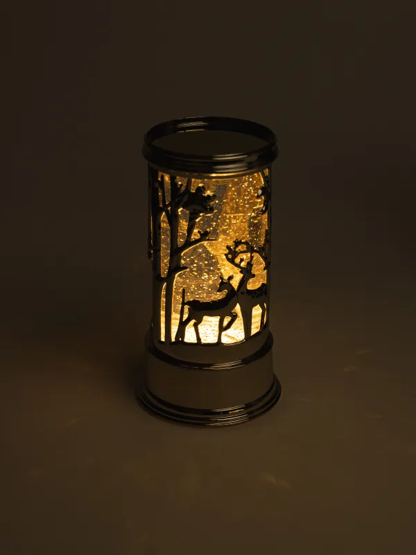 Снежный фонарь, 19 см, с подсветкой, Олени, Champagne style, image-3