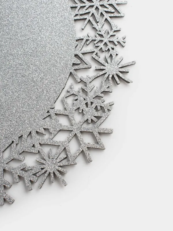 Салфетка под приборы, 38 см, Снежинки, Felt mat, image-2