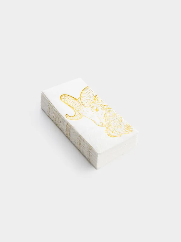 Салфетки бумажные, 33х33 см, 20 шт, Золотистый козел, Goat gold, image-1