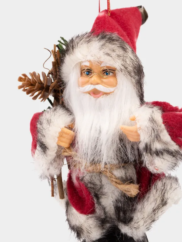 Игрушка елочная, 13 см, Санта в шубе c елкой, Magic time, image-3