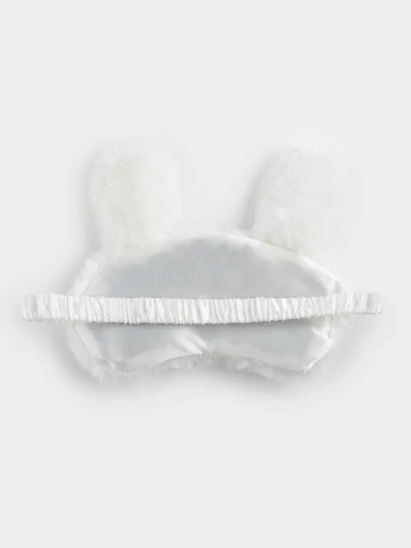 Маска для сна, 18 см, полиэстер/искусственный мех, бежевая, Зайка, Rabbit, image-4