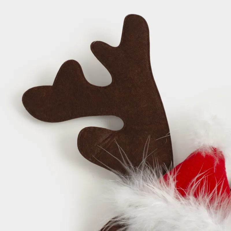 Ободок карнавальный для собак, 32х28 см, полиэстер, коричневый, Оленьи рожки, Christmas pet, image-2