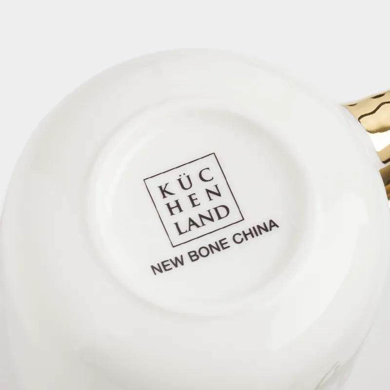 Кружка, 400 мл, фарфор N, бело-золотистая, Рыбы, Goldfish, image-3