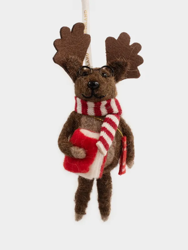 Игрушка елочная, 10x15 см, полиэстер, коричневая, Олень, Figure Christmas Fuzz, image-0