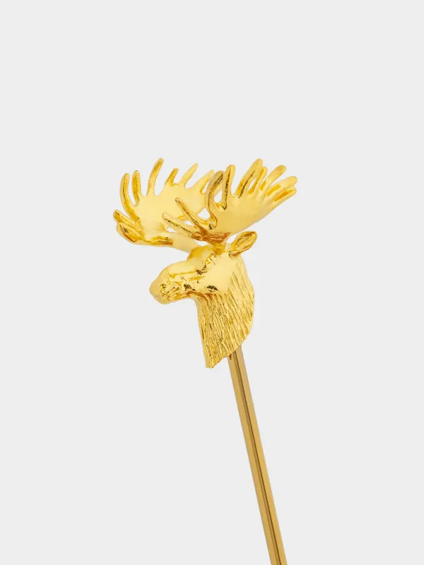 Ложка десертная, 20 см, 2 шт, золотистая, сталь, Лось, Moose story, image-2