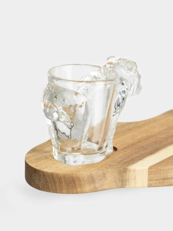 Стопка, 40 мл, 2 шт, на подставке, стекло/дерево, Медведь, Noble tree, image-3