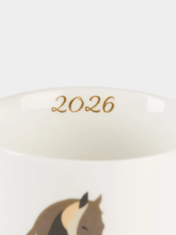 Кружка, 420 мл, фарфор N, бело-коричневая, Конь, Horse art, image-3