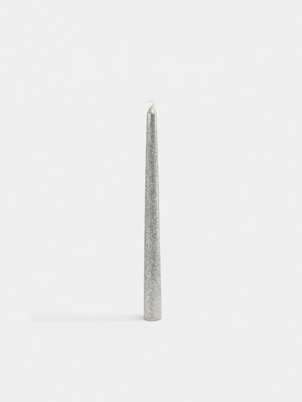 Свеча, 25 см, тонкая, с блестками, Sparkly candle, image-0