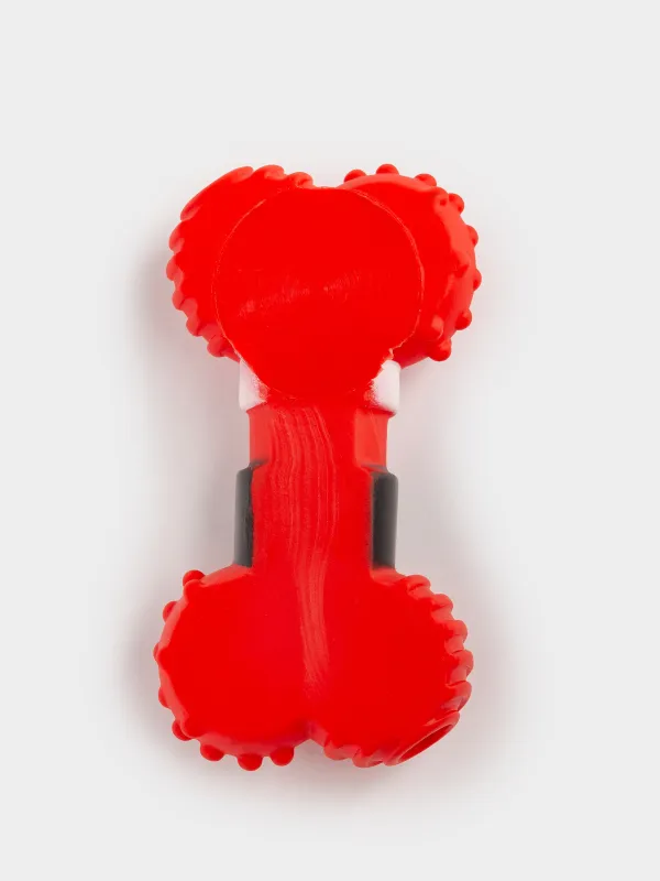 Набор игрушек для собак, 10 см, 2 шт, с пищалкой, резина, красный/зеленый, Кость и елка, Christmas pet, image-5