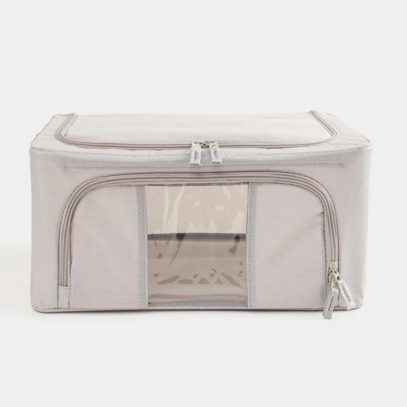 Органайзер-короб для вещей, 40х30х20 см, на молнии, оксфорд, серый, Pedant