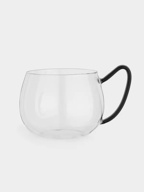 Кружка, 400 мл, 2 шт, стекло Б, черная ручка, Affogato, image-3
