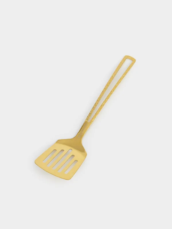 Лопатка, 26 см, с прорезями, сталь, золотистая, Viron gold, image-1