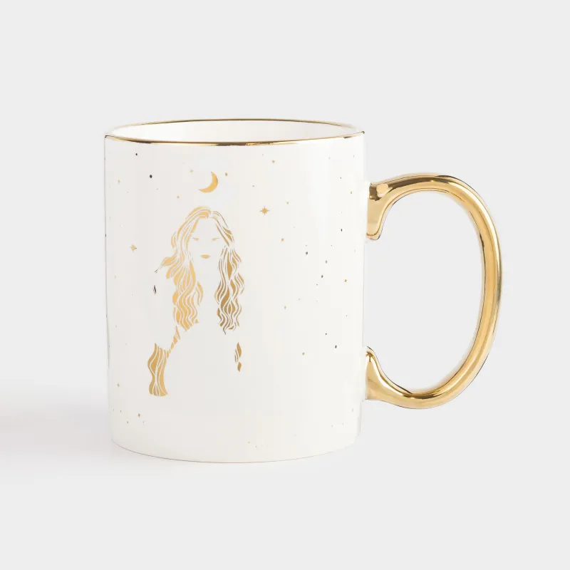 Кружка, 350 мл, фарфор N, бежево-золотистая, Девушка с луной, Girls, image-0