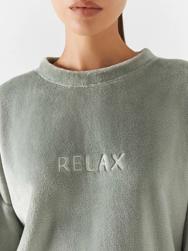 Свитшот женский, флис, фисташковый, Relax, Isabelle, image-2