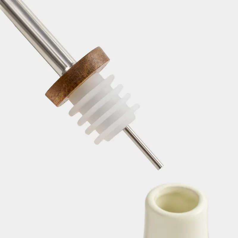 Бутылка для масла или уксуса, 220 мл, с дозатором, керамика/дерево, бежевая, Laneri, image-6