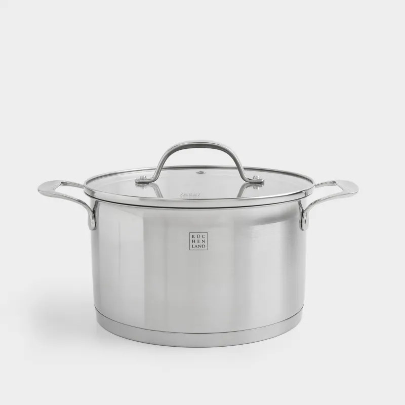 Кастрюля, 20 см, 3,5 л, с крышкой, сталь/стекло Б, Silver Stone