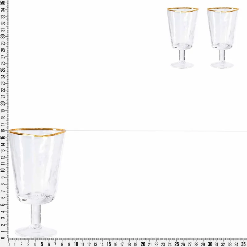 Бокал для коньяка, 380 мл, 2 шт, стекло, золотистый кант, Triangle Gold, image-1