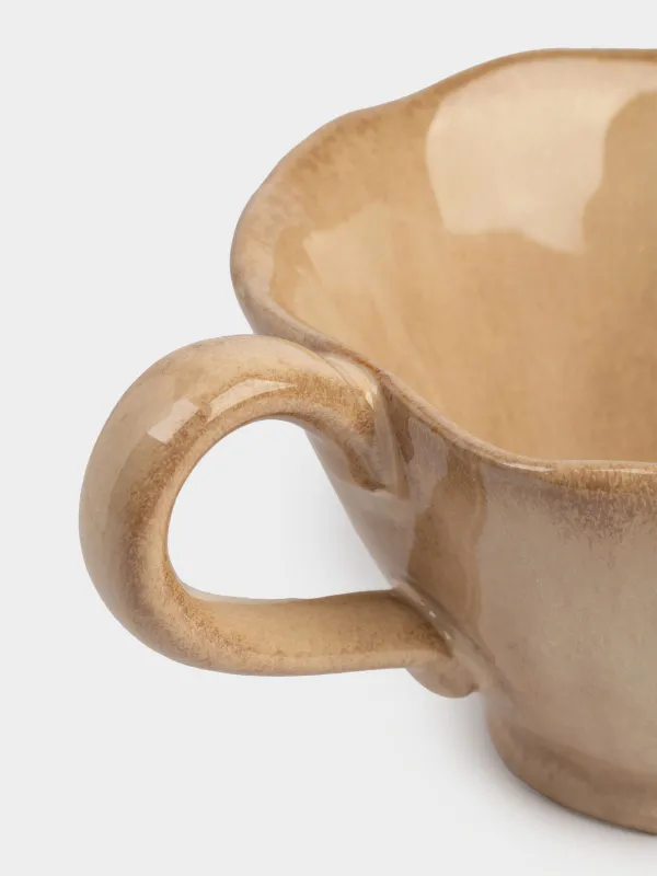 Кружка, 350 мл, фарфор P, коричневая, Неровный край, Crumple color, image-2