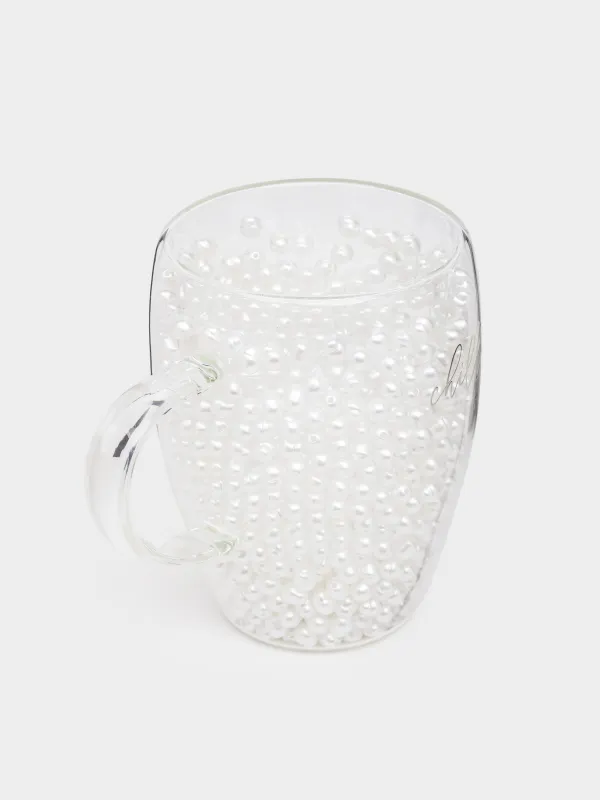 Кружка, 330 мл, стекло Б/пластик, с жемчужинами внутри, Chill, Air decor, image-1