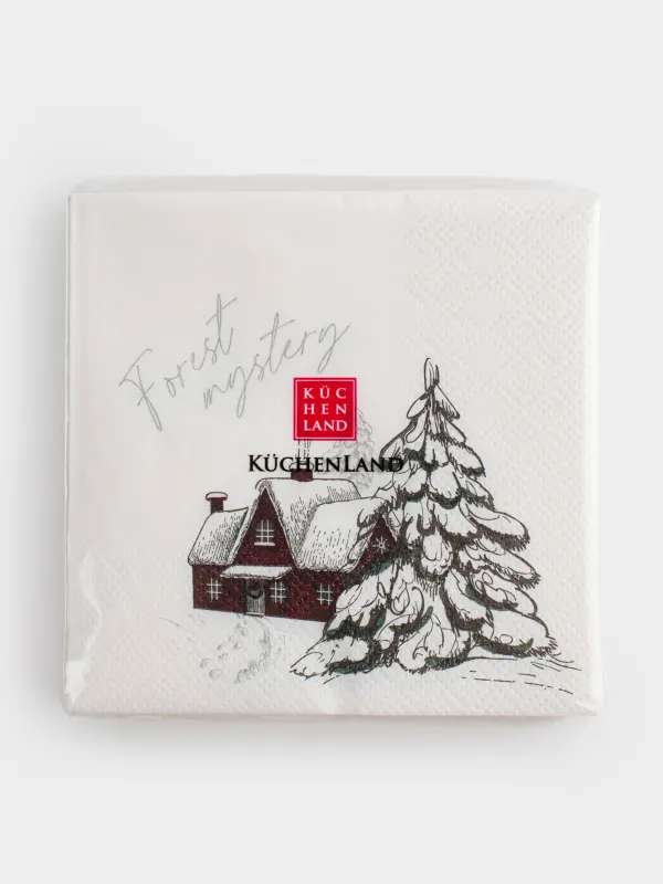 Салфетки бумажные, 21х21 см, Forest house, image-4
