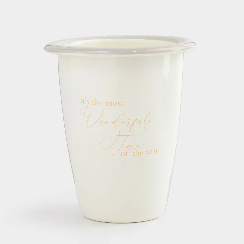 Стакан, 12 см, 470 мл, металл эмалированный, молочный, Wonderful Time, Autumn enamel