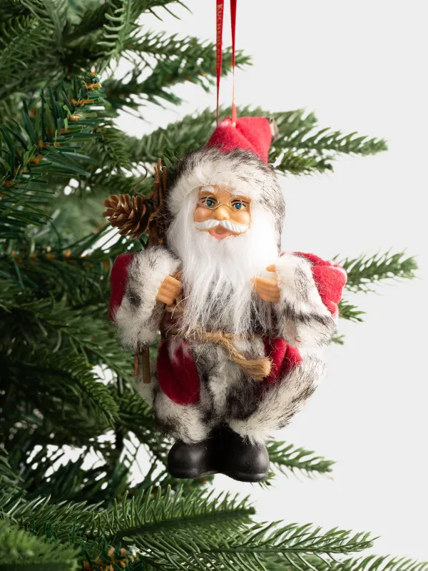 Игрушка елочная, 13 см, Санта в шубе c елкой, Magic time, image-4