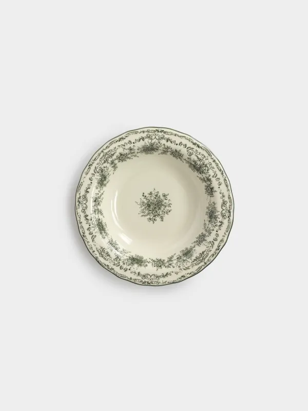 Тарелка суповая, 21x5 см, Зеленые шишки, Conifer lace, image-1