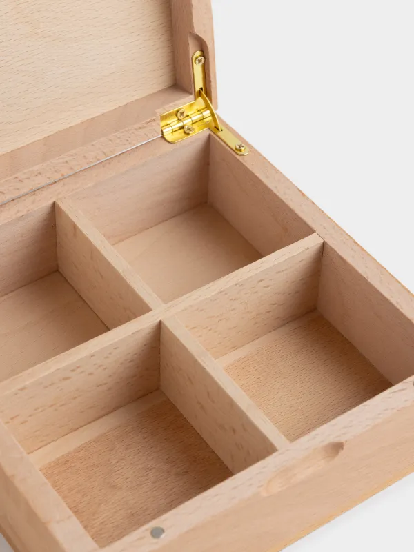 Коробка для чая, 15х15 см, 4 отд, Ветви, Wood Kitchen, image-2